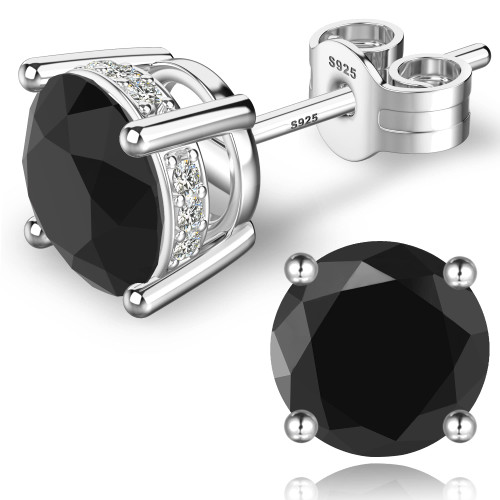 18K White Gold Plated Sterling Silver Round Cut Cubic Zirconia Stud Earrings for Women Men 4 Prong Swarovski Zirconia Hypoallergenic CZ Stud Earrings 18K White Gold Plated Sterling Silver Round Cut Cubic Zirconia Stud Earrings for Women Men 4 Prong Swarovski Zirconia Hypoallergenic CZ Stud Earrings