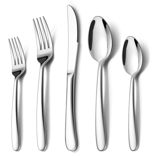 Onader 40 Piece Heavy Duty Silverware Flatware Set for 8 Stainless Steel Cutlery Set