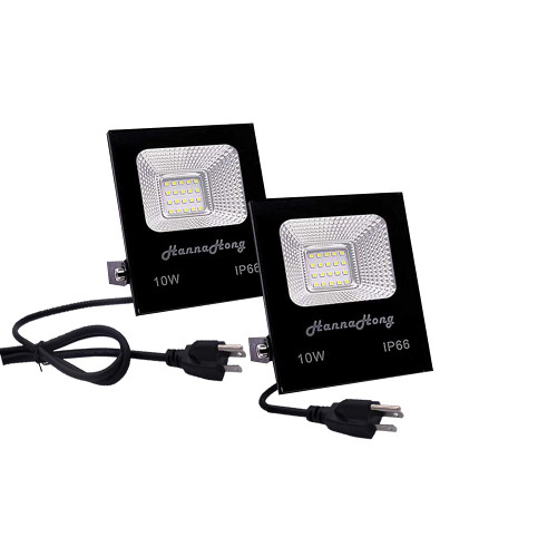 HANNAHONG 10W 2pack LED Flood Light Plug in,1100 Lumen,Super Bright Security/Work/Plant Grow Light,IP66 Waterproof Outdoor,Daylight White Reflector Spotlight for Porch, Garage,Patio,Yard,Lawn HANNAHONG 10W 2pack LED Flood Light Plug in,1100 Lumen,Super Bright Security/Work/Plant Grow Light,IP66 Waterproof Outdoor,Daylight White Reflector Spotlight for Porch, Garage,Patio,Yard,Lawn