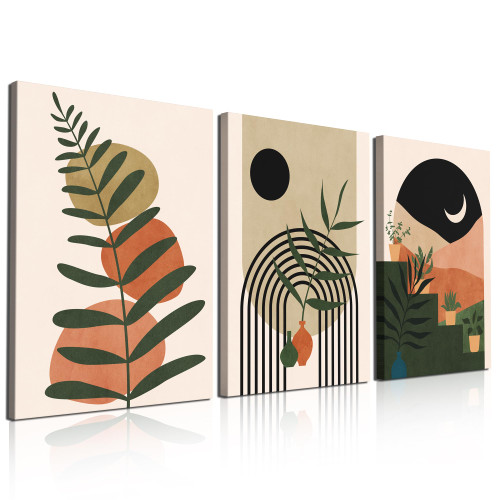 Framed Boho Wall Art Set of 3 Mid Century Modern Wall Decor Minimalist Black Green Neutral Abstract Geometric Plant Sun Canvas Wall Art Prints for Bedroom Living Room Bathroom 12x16in Framed Boho Wall Art Set of 3 Mid Century Modern Wall Decor Minimalist Black Green Neutral Abstract Geometric Plant Sun Canvas Wall Art Prints for Bedroom Living Room Bathroom 12x16in