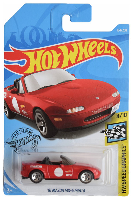 Hot Wheels '91 Mazda MX-5 Miata, [red] 184/250 Speed Graphics 4/10