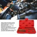 Thread Chaser Set,15pcs Metric Thread Chaser Set Carbon Steel Rethreading Tap Die Tool Kit Rethread Repair Tool