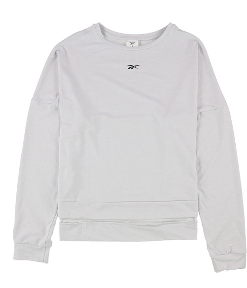 Reebok Womens Logo Basic T-Shirt, Grey, Large