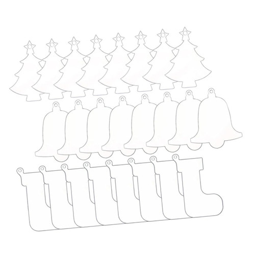 IMIKEYA 90 Pcs Christmas Decorations Blank Christmas Acrylic Ornament Xmas Tree Hanging Ornaments Xmas Tree Ornament Clear Ornaments Xmas Acrylic Pendants Paper Cut Tree