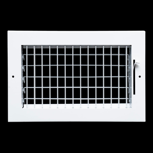 Handua 10"W x 6"H [Duct Opening Size] Steel Adjustable Air Supply Grille | Register Vent Cover Grill for Sidewall and Ceiling | White | Outer Dimensions: 11.75"W X 7.75"H for 10x6 Duct Opening