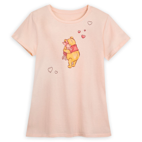 Disney Winnie The Pooh and Piglet Fashion T-Shirt for Women XS Multicolored
