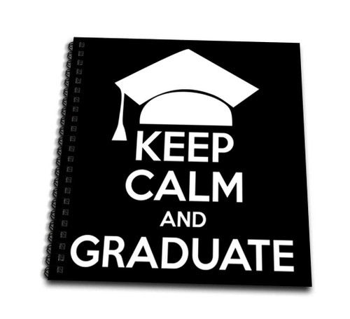3dRose Keep Calm and Graduate. Black. -Memory Book, 12-inch (db_194346_2)