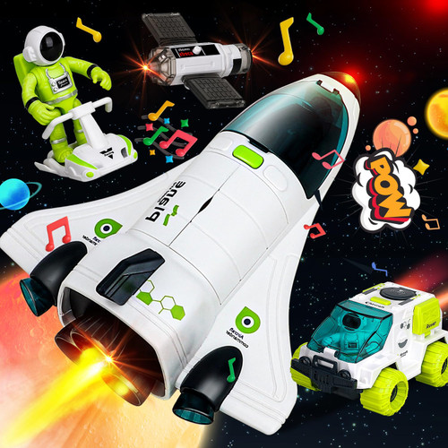 TOY Life Space Toys Rocket Toys for Kids Space Shuttle Toys with Astronaut Figure and Space Rover, Space Toys for Boys 5-8 Planet Toys, Stem Toys for 7 Year Old Boys Astronaut Toys Kid Spaceship Toy