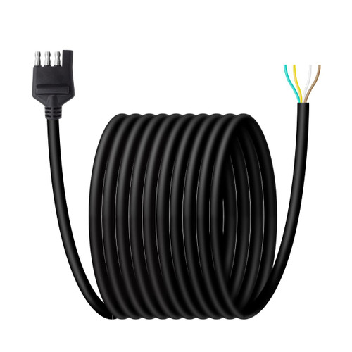 18AWG 30Feet 4 Flat Trailer Wire Trailer Connector Harness 4 Wire Trailer Wiring 4 Wire Trailer Connector Heavy Duty 18AWG 4 Pin Trailer Light Plug for Trailers RVs Campers Utility & Boat