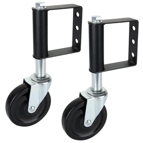 DIRBUY 2 Pack Heavy Duty Gate Wheel, Caster Gate Wheel with Spring, 4inch Spring Loaded Casters, 240 Lbs Load Capacity, Black