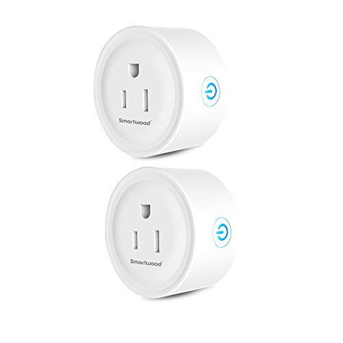 Smartwood Wifi Outlet, Smart Plug Compatible with Amazon Alexa/Google Home, Remote Control by Smart Phone with Timing Function from Anywhere, No Hub Required(2-Pack)