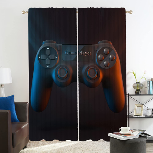 IFFVGX Kids Curtains for Boys Bedroom 42W x 63L Inches Gamer Teen Room Decor Curtain Black and Red Video Game Controller Window Treatments Drapes with Grommets 2 Panels