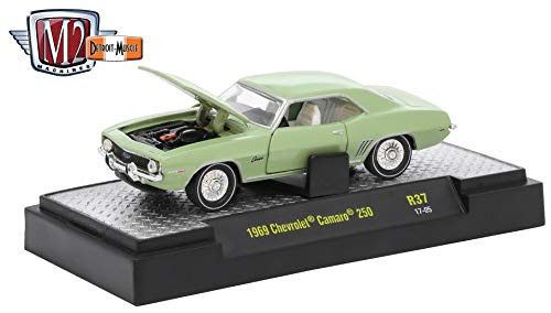 M2 Machines 1969 Chevrolet Camaro (Frost Green Metallic) - Detroit Muscle Release 37 2017 Castline Premium Edition 1:64 Scale Die-Cast Vehicle (R37 17-05) M2 Machines 1969 Chevrolet Camaro (Frost Green Metallic) - Detroit Muscle Release 37 2017 Castline Premium Edition 1:64 Scale Die-Cast Vehicle (R37 17-05)