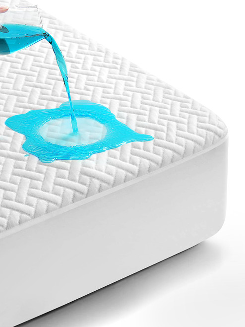 Renvix Queen Size Waterproof Mattress Protector, Premium Bamboo Mattress Pad Ultra Soft Breathable, Noiseless Mattress Cover Fitted 8"-21" Deep Pocket Renvix Queen Size Waterproof Mattress Protector, Premium Bamboo Mattress Pad Ultra Soft Breathable, Noiseless Mattress Cover Fitted 8"-21" Deep Pocket