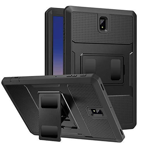 MoKo Samsung Galaxy Tab S4 10.5 Case, [Heavy Duty] Shockproof Full Body Rugged Protective Cover w/Built-in Screen Protector Compatible Galaxy Tab S4 10.5 Inch (SM-T830/T835/T837) 2018 Tablet - Black