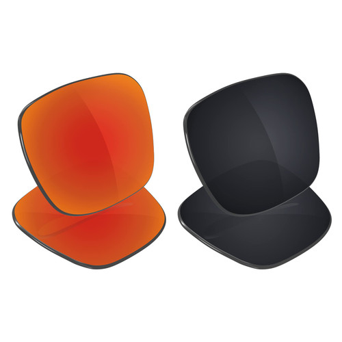 Galvanic Replacement Lenses for Oakley Holbrook XL OO9417 Sunglasses - Ruby + Black Polarized - Combo Pack