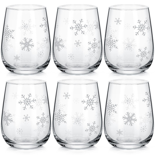 Maxcheck Snowflake Winter Wine Glass Set, Set of 6 Stemless Glasses with Snowflake Design Birthday Christmas Gift for Friends Family Coworkers Winter Wedding Present Holiday Party Gift, 17 oz (Silver) Maxcheck Snowflake Winter Wine Glass Set, Set of 6 Stemless Glasses with Snowflake Design Birthday Christmas Gift for Friends Family Coworkers Winter Wedding Present Holiday Party Gift, 17 oz (Silver)