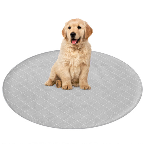 Washable Pee Pads for Dogs 36", 2 Pack Washable Round Whelping Pads, Puppy Training Pads with Non-Slip Back for Playpen/Crate, Dog Housebreaking Absorption Pad Washable Pee Pads for Dogs 36", 2 Pack Washable Round Whelping Pads, Puppy Training Pads with Non-Slip Back for Playpen/Crate, Dog Housebreaking Absorption Pad