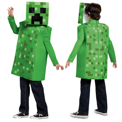 Creeper Classic Minecraft Costume, Green, Small (4-6)