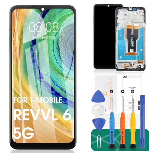 for T-Mobile REVVL 6 5G LCD Screen Replacement for T-Mobile REVVL 6 5G Touch Screen Replacement LCD Digitizer Assembly for T-Mobile TMAF025G Screen Replacement with Frame (No for 6 Pro 5G) for T-Mobile REVVL 6 5G LCD Screen Replacement for T-Mobile REVVL 6 5G Touch Screen Replacement LCD Digitizer Assembly for T-Mobile TMAF025G Screen Replacement with Frame (No for 6 Pro 5G)