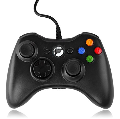 TNP Xbox 360 Wired Controller (Black) USB Pad Joystick Joypad Gamepad Game Controller for Xbox 360 Slim and PC Computer Laptop Windows 7 [Xbox 360]