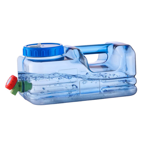 KUYYFDS Flat Square Water Container with Tap 10L Portable Plastic Camping Water Bucket with Faucet Drink Water Carrier for Camping Hiking Water Storage