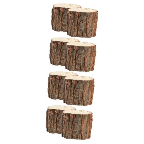 NOLITOY 8 pcs bark Flower Bucket Indoor Planter Flower Pot Outdoor Flower vases for centerpieces Nursery Planter Tree Stump Flower Pot Decorative Plant pots Wood Stump Barrel planters Log