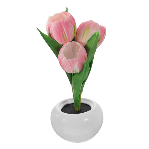 LIGHTAOTAO Tulip Pot Light Potted Tulip Light Desk Lamp Flower Pot lamp Decorative Night Light Tulip Night lamp LED Nursery Night Lights Night lamp for Bedroom Ambient Light Ceramics pu Child