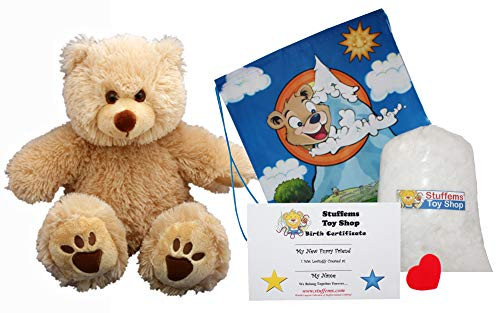 Make Your Own Stuffed Animal "Furry Brown Bear" - No Sew - Kit With Cute Backpack!