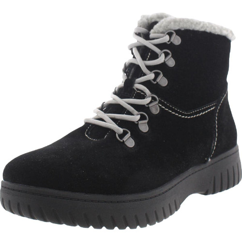 WHITE MOUNTAIN Shoes Women's Glory Lace-up Boot, Black/Suede, 8.5 M