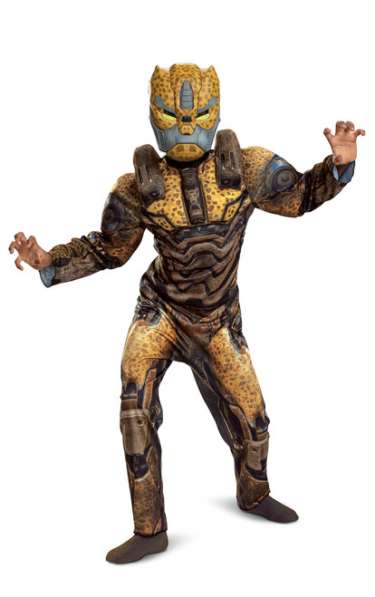 Disguise Cheetor Transformers Costume for Kids, Official Transformers Rise of the Beasts Muscle Padded Costume and Mask, Size (4-6)