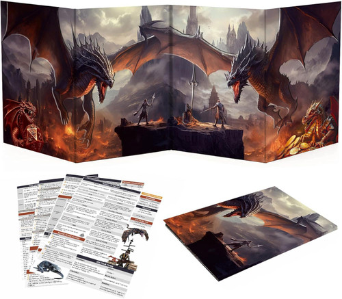 Haxtec DND DM Screen, Dungeons and Dragons Master Screen for Board Games Masters, TTRPG Accessories DND Gifts for DM Dungeons Masters Haxtec DND DM Screen, Dungeons and Dragons Master Screen for Board Games Masters, TTRPG Accessories DND Gifts for DM Dungeons Masters