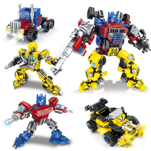 Mesiondy 4 IN1 Transform Robot Building Toy Set, Including 4 Transforming Robot Building Kit, Tank, Construction Truck Blocks Toys for Boys Age 6 7 8 9 10+ Year Old