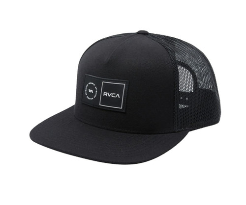 RVCA Mens Trucker Hats - Platform Trucker (Black, One Size)