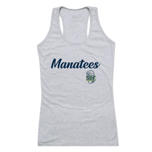 W Republic State College of Florida, Manatee Women's Script Tank Top Tee T-Shirt - Heather Grey, XX-Large