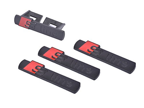 4pcs Car Styling S Line Sline Emblem Decal +Griglia Badge for Audi A4 A6 A8 Q5 Q7 Tt Logo (Black)