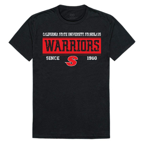 Cal State University Stanislaus Warriors NCAA Established Tees T-Shirt Black Medium
