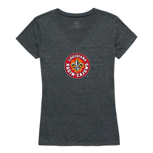 University of Louisiana at Lafayette Ragin' Cajuns NCAA Women's Cinder Tee T-Shirt Heather Charcoal Medium