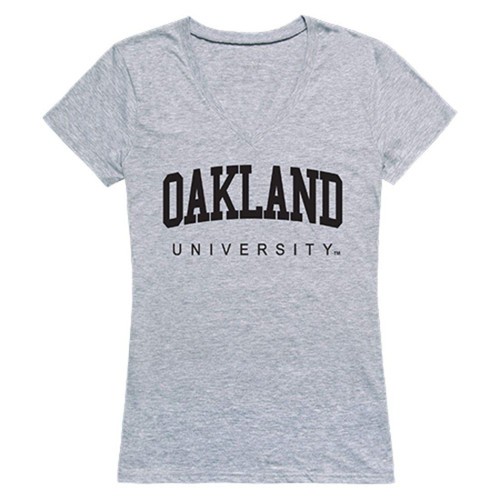 Oakland University Game Day Women's Tee T-Shirt Heather Grey Large