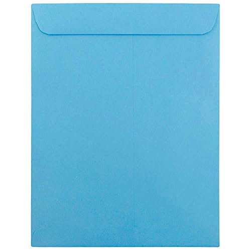 JAM PAPER 10 x 13 Open End Catalog Colored Envelopes - Blue Recycled - 25/Pack