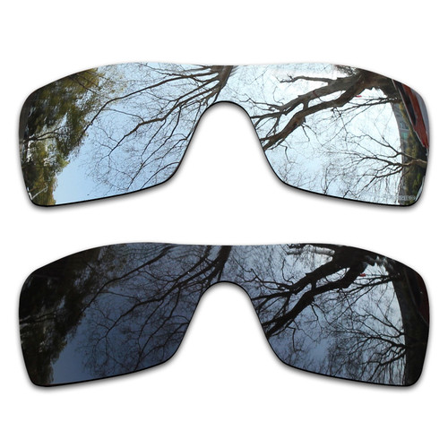 ToughAsNails 2 Pair Polarized Replacement Lenses Compatible with Oakley Batwolf OO9101 Black&Silver Chrome