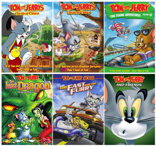 Tom and Jerry Collection Volume 1 - Greatest Chases Volumes 3 & 5 / Tricks & Treats/ The Lost dragon: Original Movie/ Paws for a Holiday