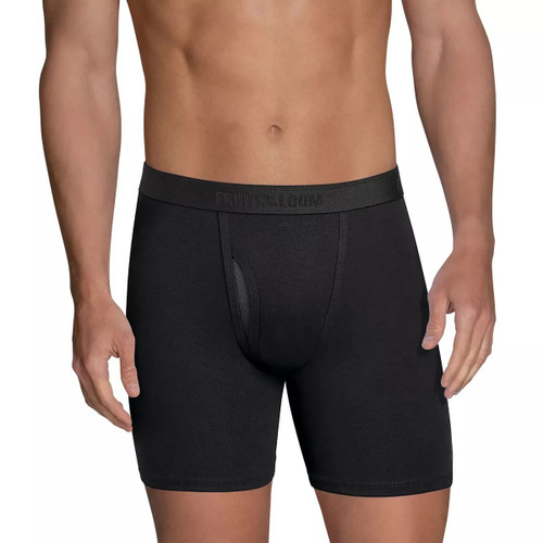 Fruit of the Loom Men's Boxer Briefs Black & Gray 7-Pack Signature Coolzone Fly Medium
