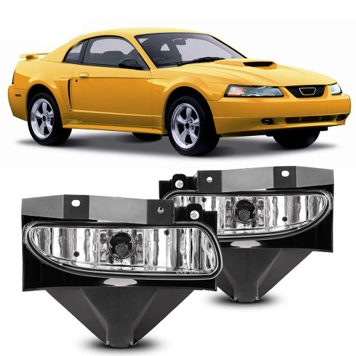 CPW Fog Lights Assembly Compatible with [1999 2000 2001 2002 2003 2004 Ford Mustang ] Driving Fog Lights (Clear)