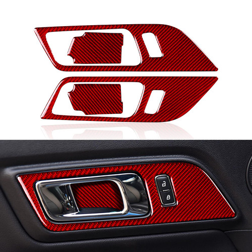 Car Door Handles Sticker for Ford Mustang 2015 2016 2017 2018 2019 2020 2021 2022 2023 Carbon Fiber Accessories