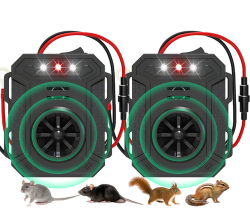 2 Pack Rodent Repellent Ultrasonic Under Hood, Mouse Repellent with Ultrasonic and Strobe Light Keep Mouse Rodents Squirrel Rat Mice Out of Car Engine Truck RV,Rodent Deterrent for Vehicle Protection 2 Pack Rodent Repellent Ultrasonic Under Hood, Mouse Repellent with Ultrasonic and Strobe Light Keep Mouse Rodents Squirrel Rat Mice Out of Car Engine Truck RV,Rodent Deterrent for Vehicle Protection