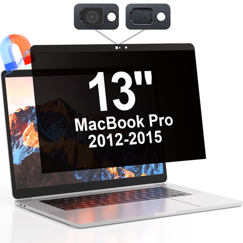 Mamol Magnetic Privacy Screen MacBook Pro 13 Inch (2012-2015), Removable Anti Blue Light Glare Filter Laptop Privacy Screen Protector with Camera Cover for Apple Mac 13'' Model (A1278,A1425, A1502)