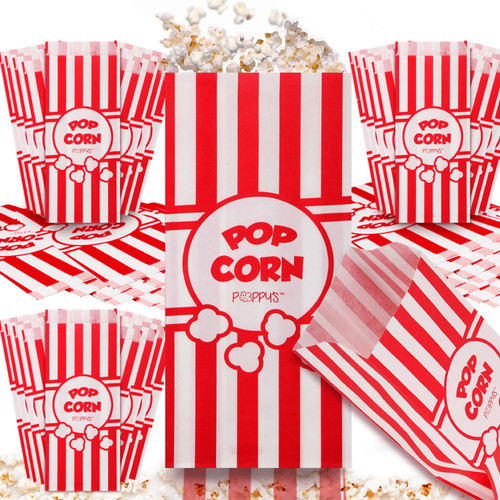 Poppy's Paper Popcorn Bags - 1000 Pcs 1oz Concession-Grade Bags, Popcorn Machine Accessories for Popcorn Bars, Movie Nights, Concessions Poppy's Paper Popcorn Bags - 1000 Pcs 1oz Concession-Grade Bags, Popcorn Machine Accessories for Popcorn Bars, Movie Nights, Concessions