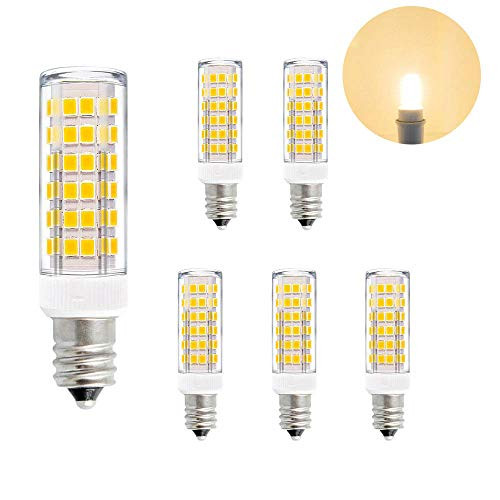 Super Bright 7W E12 SES LED Small Light Bulbs Capsule Light Bulbs Corn Lamp Bulbs AC110-120V 600Lm Warm White 3000K Replace 60W Incandescent Halogen Candle Light Bulb 6 Pack by Enuotek