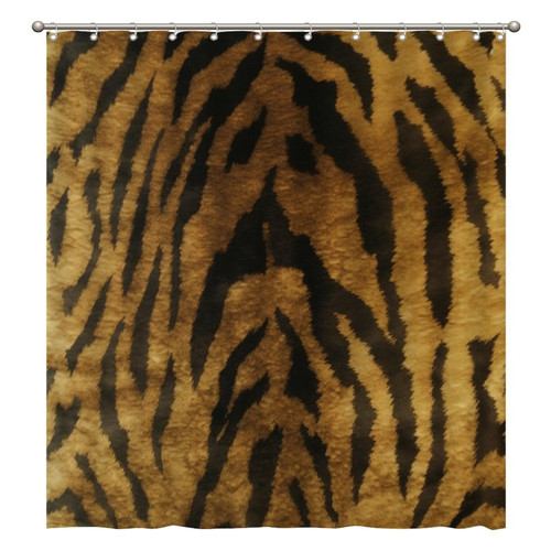 Black and Yellow Tiger Skin Stripes Print Shower Curtains 72x80 Inch Polyester Fabric Bathroom Shower Curtains with Hooks Durable Waterproof Shower Curtains for Bathroom Bathtub Home Decoration